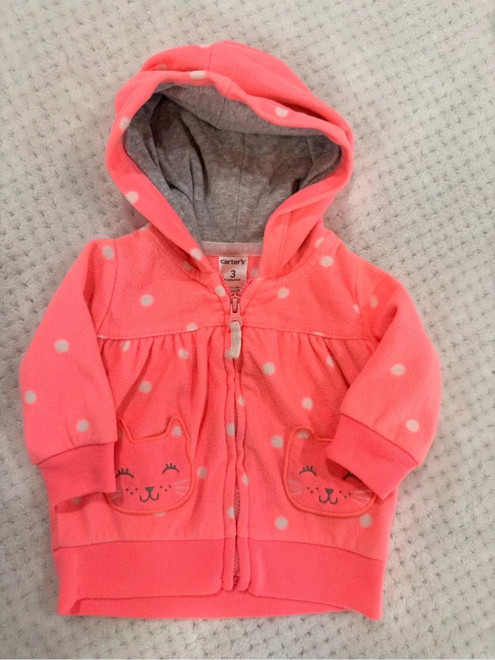 Carter’s Baby Girl Bundle 4 Pieces 3M Fleece Hoodie Vest Sleeper